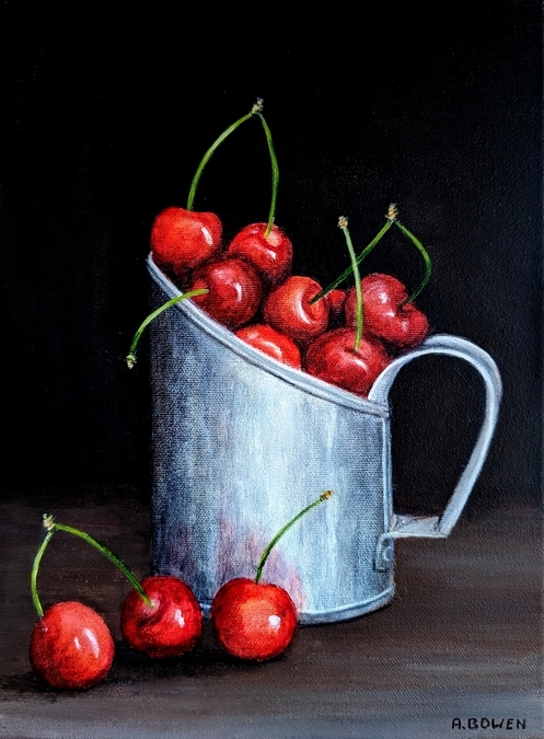 Cherries in a Tin Scoop